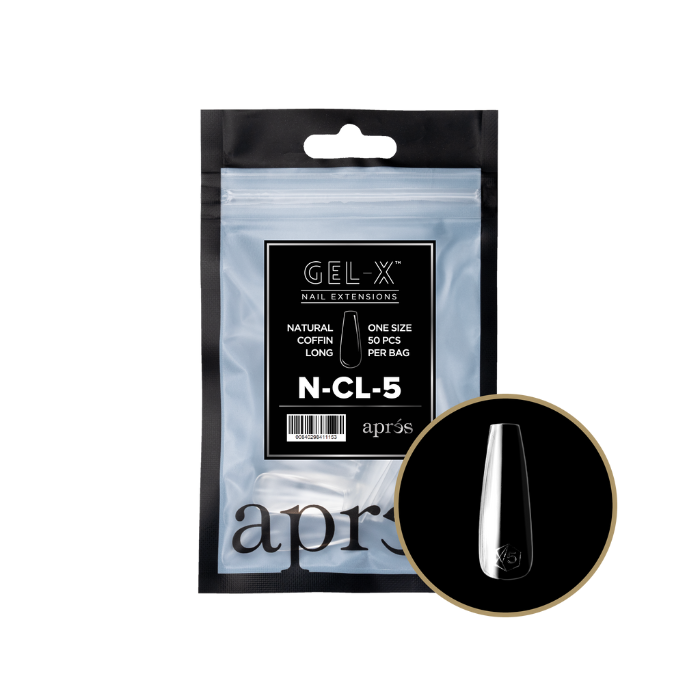 Apres gel-x natural coffin 2.0 refill bag - long / 5 - nail