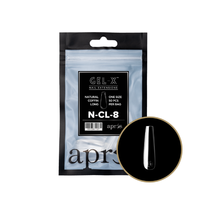 Apres gel-x natural coffin 2.0 refill bag - long / 8 - nail