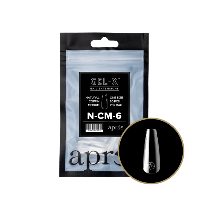 Apres gel-x natural coffin 2.0 refill bag - medium / 6