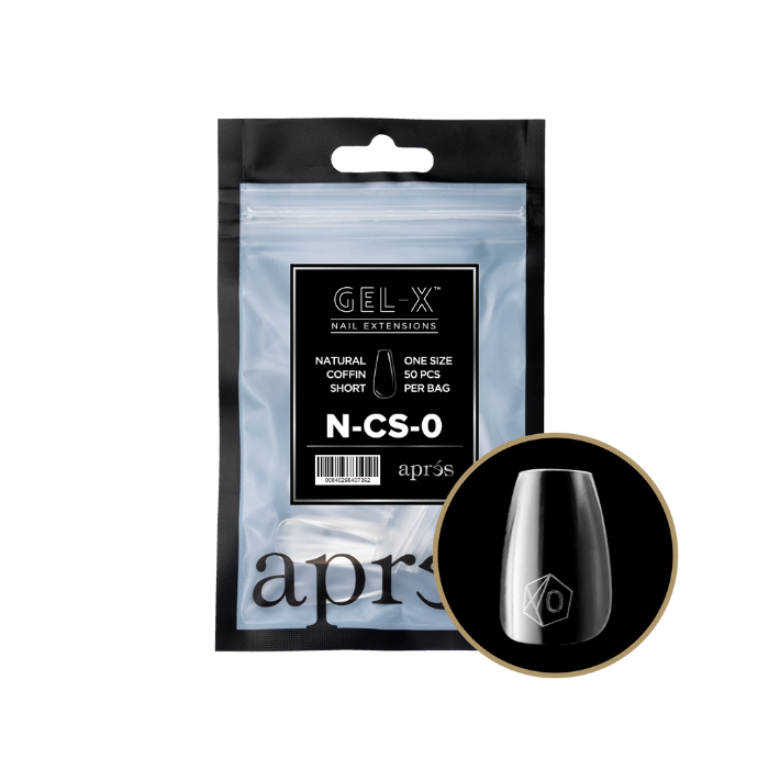 Apres gel-x natural coffin 2.0 refill bag - short / nail