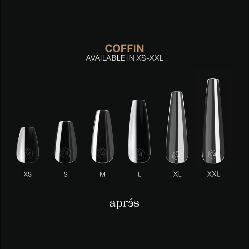 Apres gel-x natural coffin medium 2.0 box of tips 14 sizes