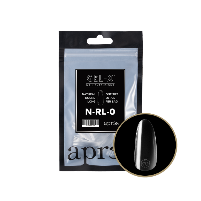 Apres gel-x natural round 2.0 refill bag - long / nail tips