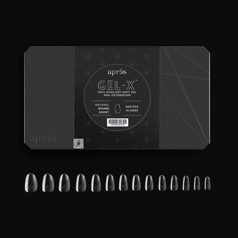 Apres gel-x natural round short 2.0 box of tips 14 sizes
