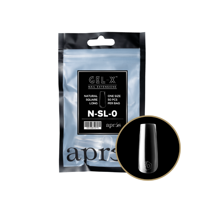 Apres gel-x natural square 2.0 refill bag - long / nail tips