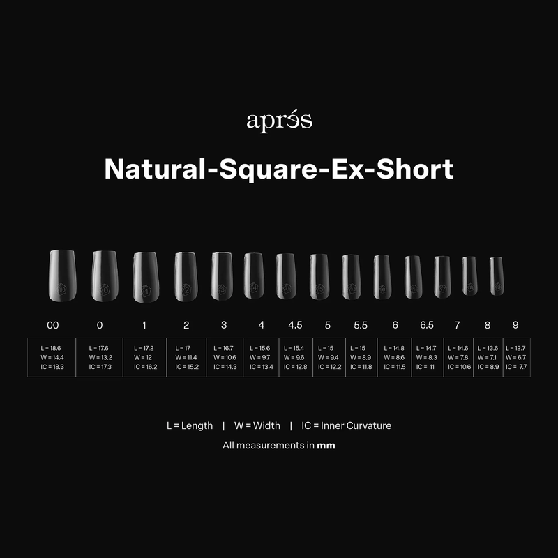 Apres gel-x natural square extra short 2.0 box of tips 14