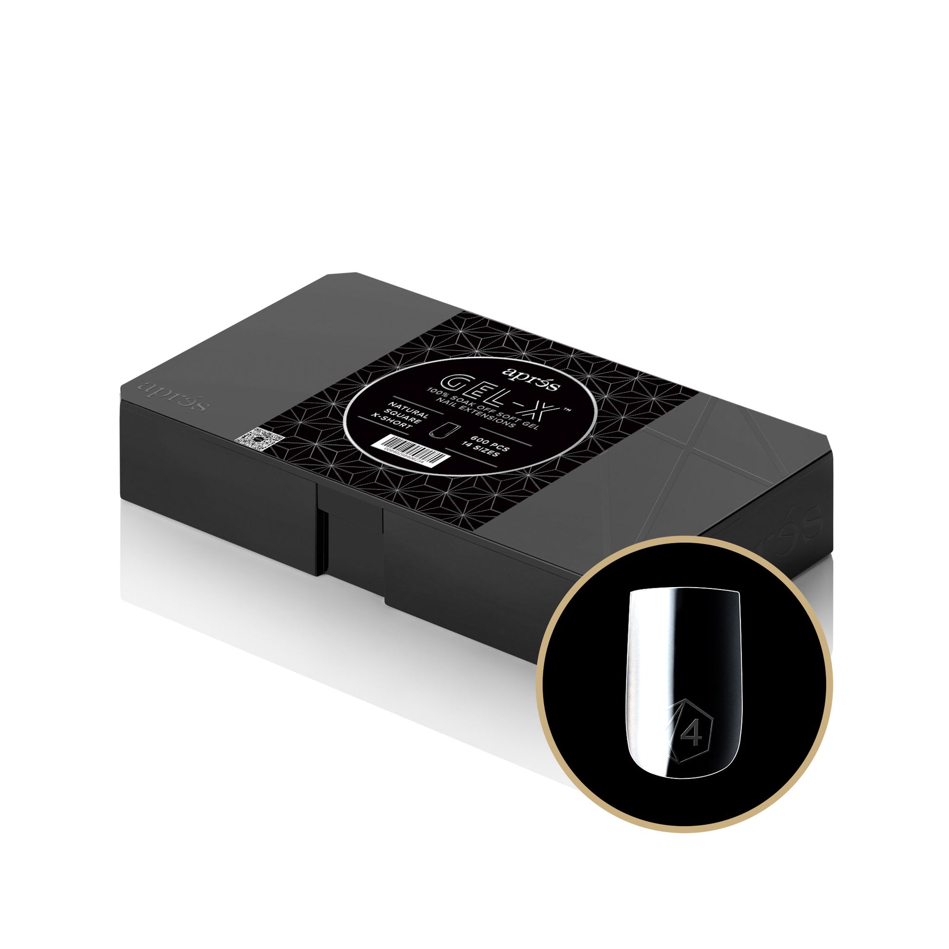 Apres gel-x natural square extra short 2.0 box of tips 14