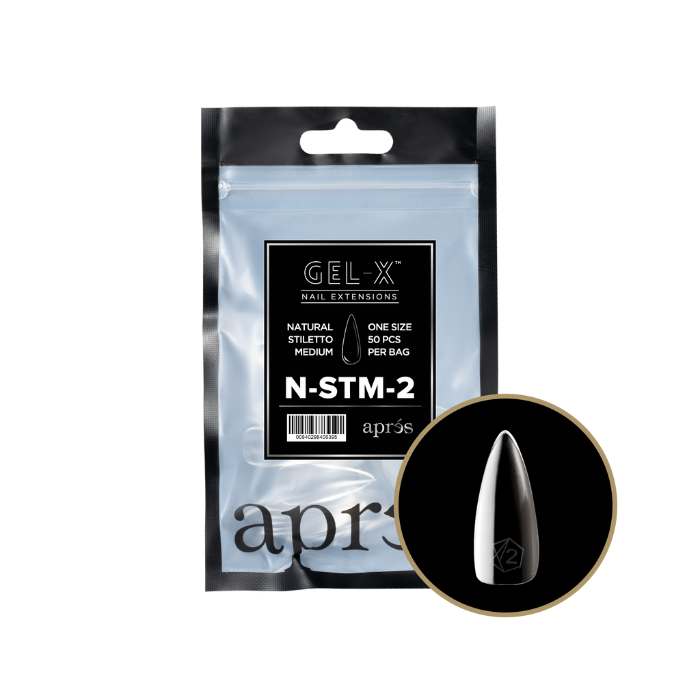 Apres gel-x natural stiletto 2.0 refill bag - medium / 2