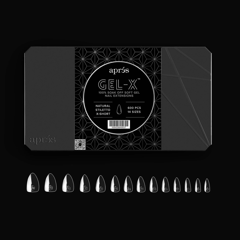 Apres gel-x natural stiletto extra short 2.0 box of tips 14