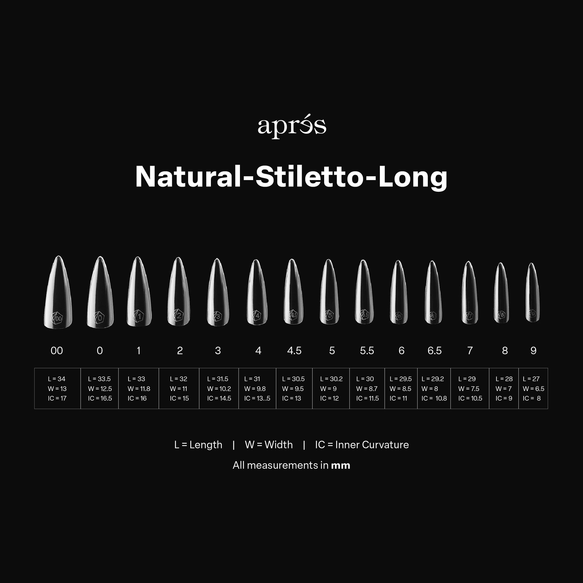 Apres gel-x natural stiletto long 2.0 box of tips 14 sizes