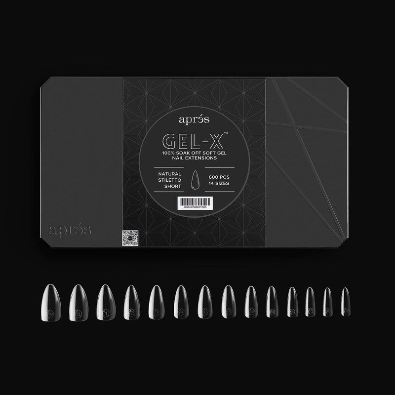 Apres gel-x natural stiletto short 2.0 box of tips 14 sizes