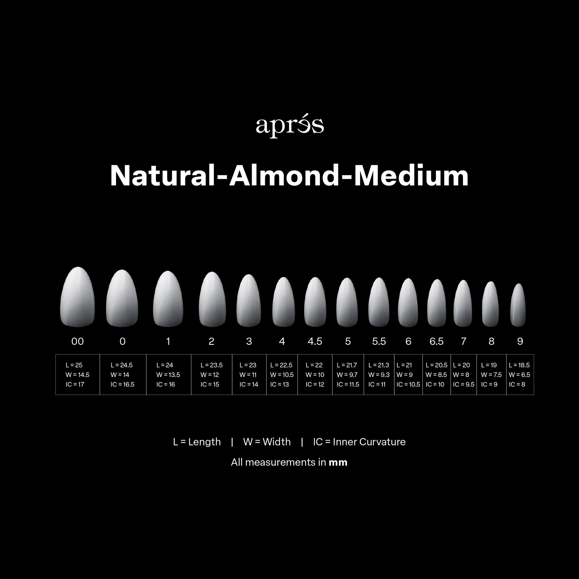 Apres gel-x ombre natural almond medium 14 sizes - nail