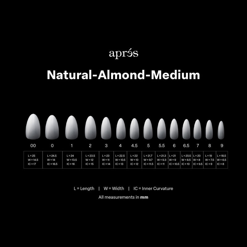 Apres gel-x ombre natural almond medium 14 sizes - nail