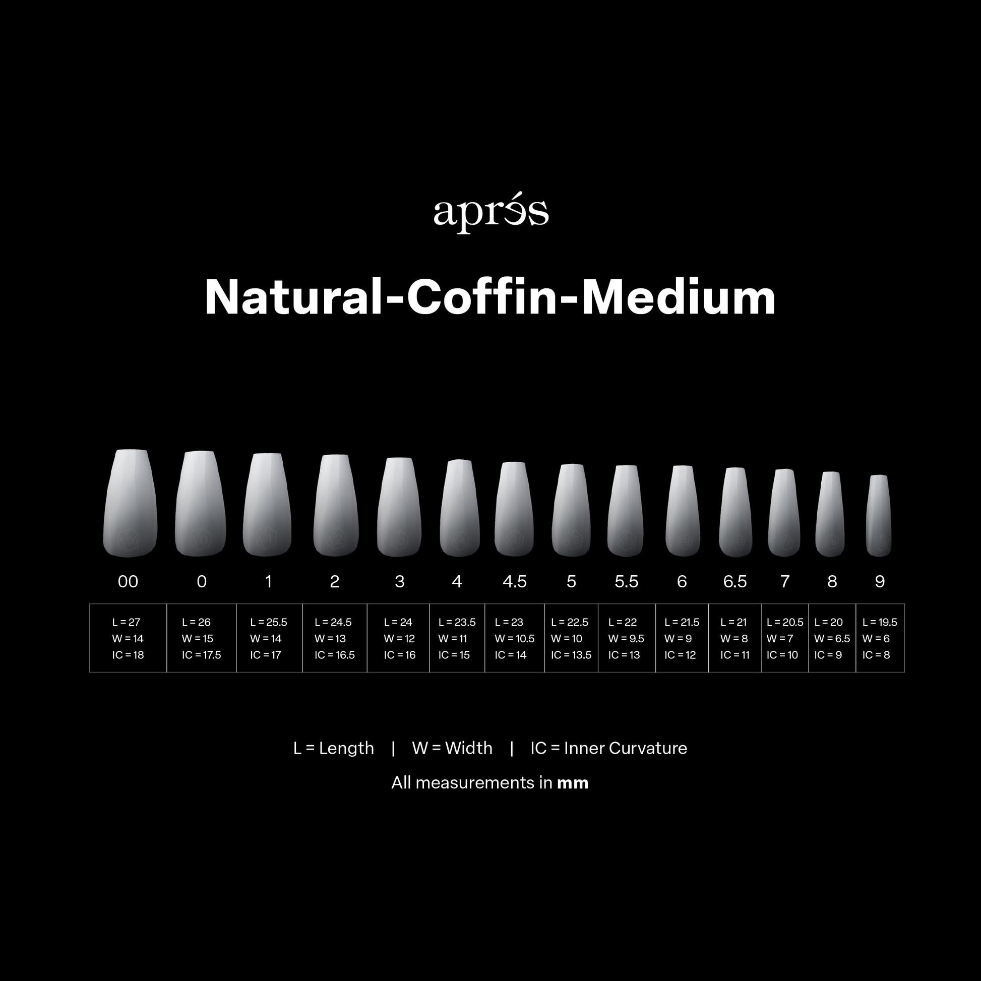 Apres gel-x ombre natural coffin medium 14 sizes - nail