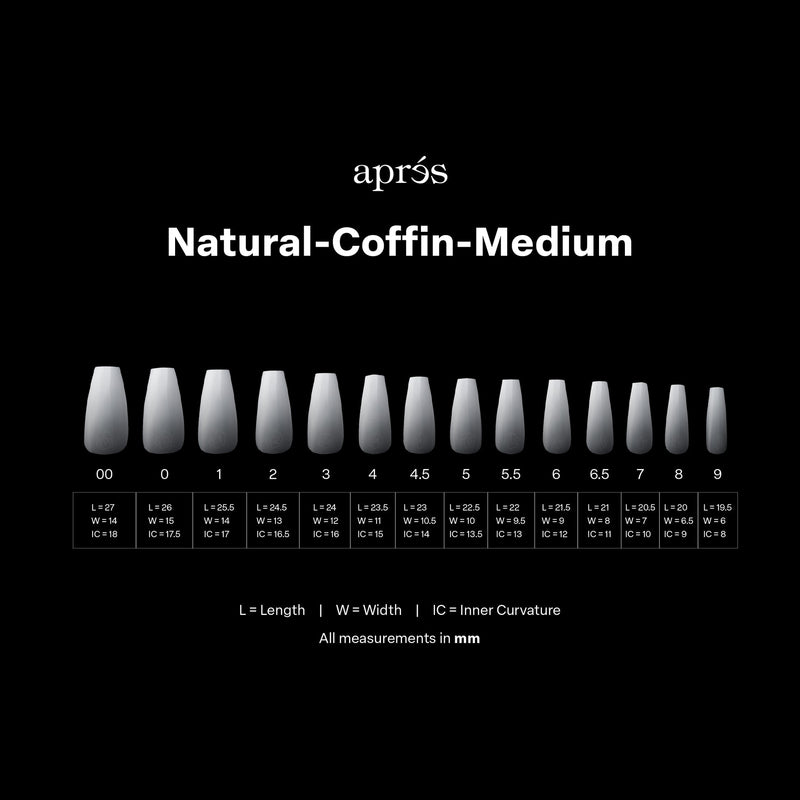 Apres gel-x ombre natural coffin medium 14 sizes - nail