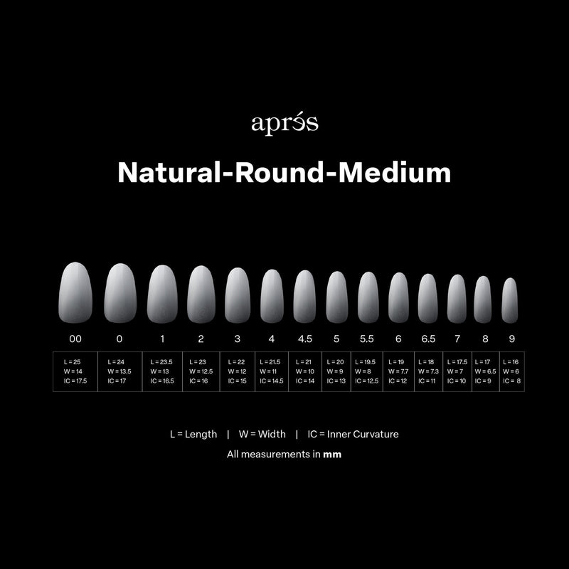 Apres gel-x ombre natural round medium 14 sizes - nail tipss