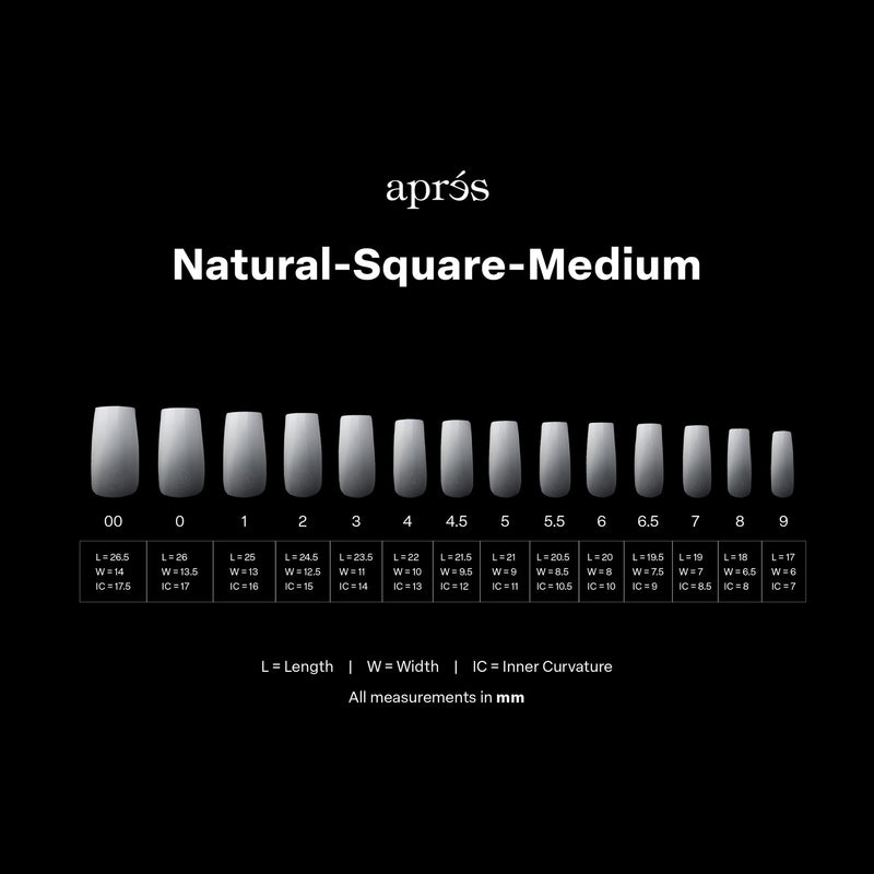 Apres gel-x ombre natural square medium 14 sizes - nail