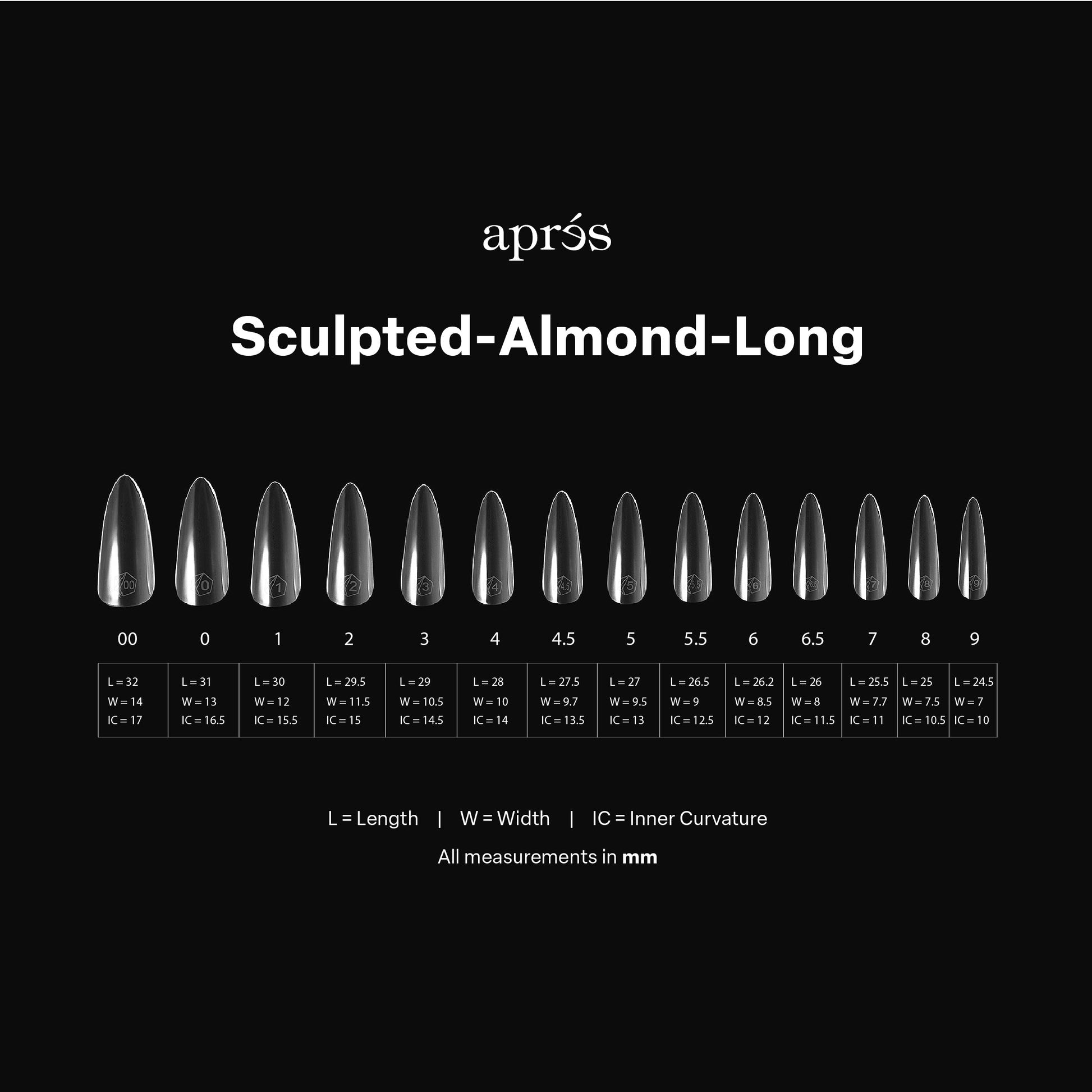 Apres gel-x sculpted almond long 2.0 box of tips 14 sizes