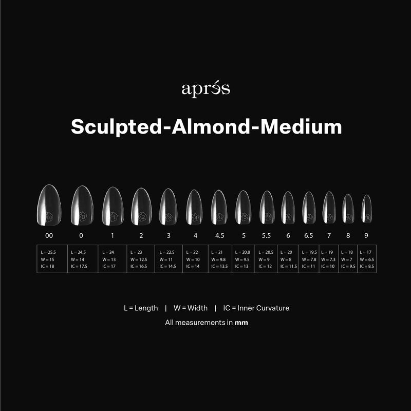 Apres gel-x sculpted almond medium 2.0 box of tips 14 sizes