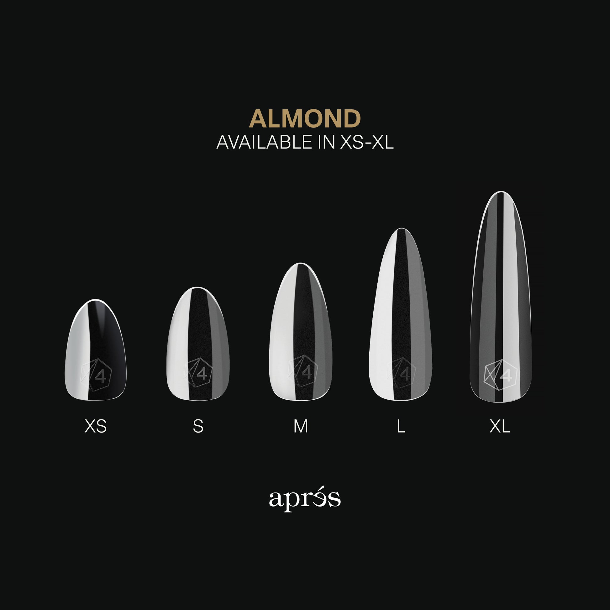 Apres gel-x sculpted almond medium 2.0 box of tips 14 sizes