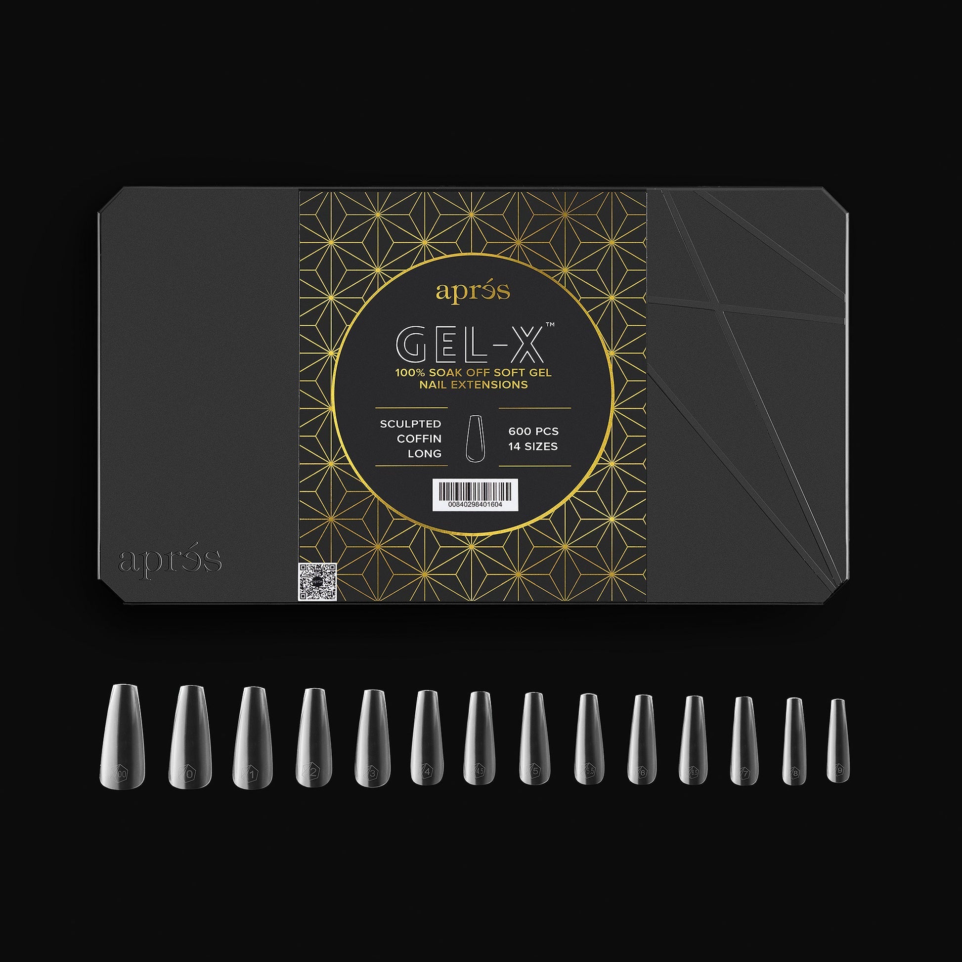 Apres gel-x sculpted coffin long 2.0 box of tips 14 sizes