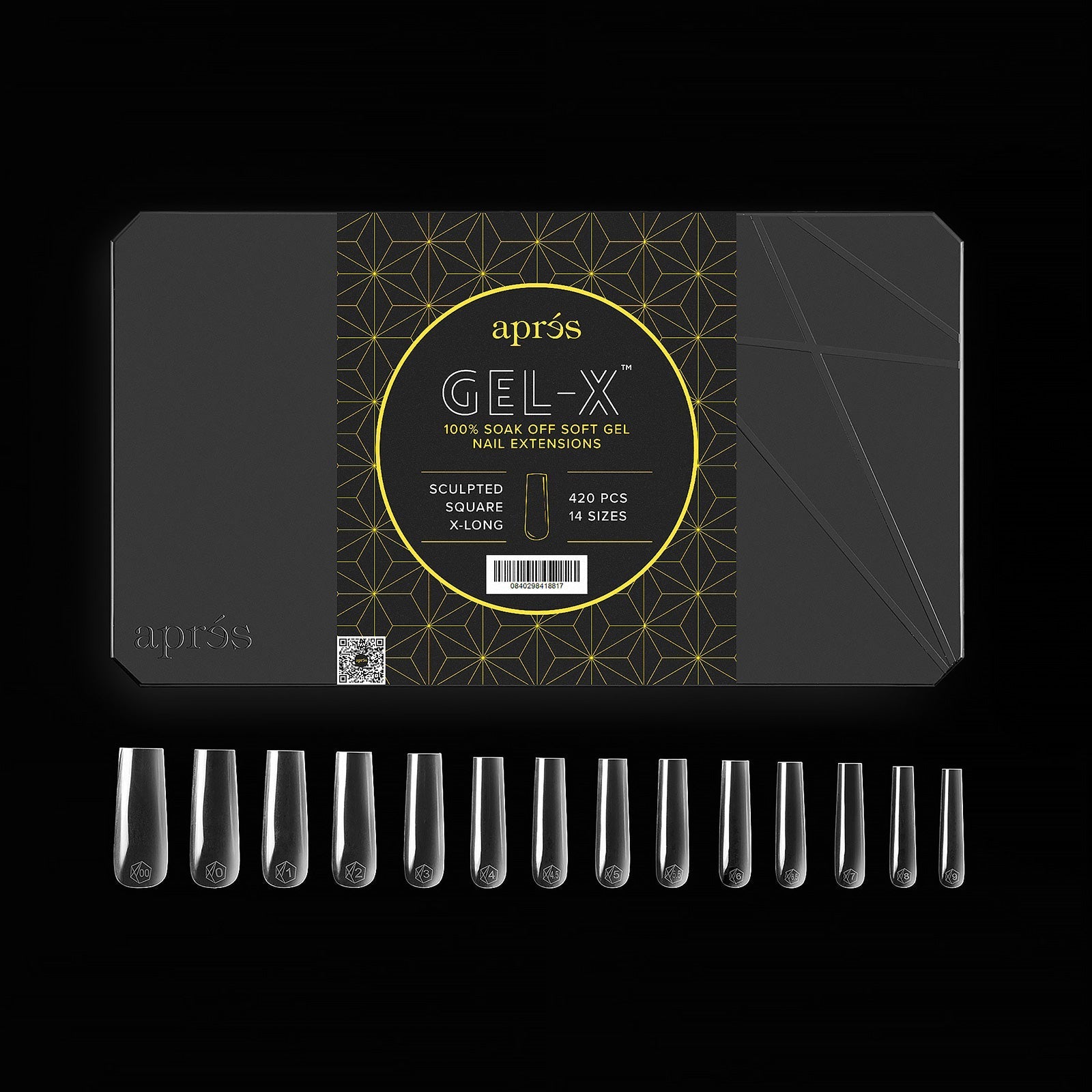 Apres gel-x sculpted square extra long 2.0 box of tips 14