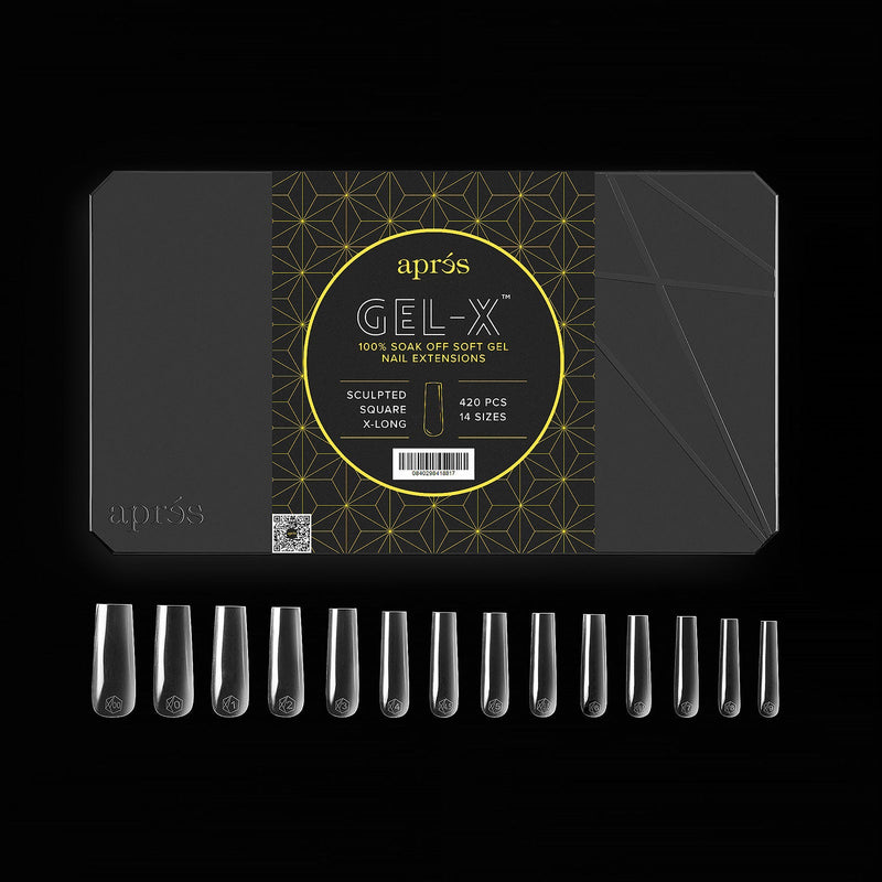 Apres gel-x sculpted square extra long 2.0 box of tips 14