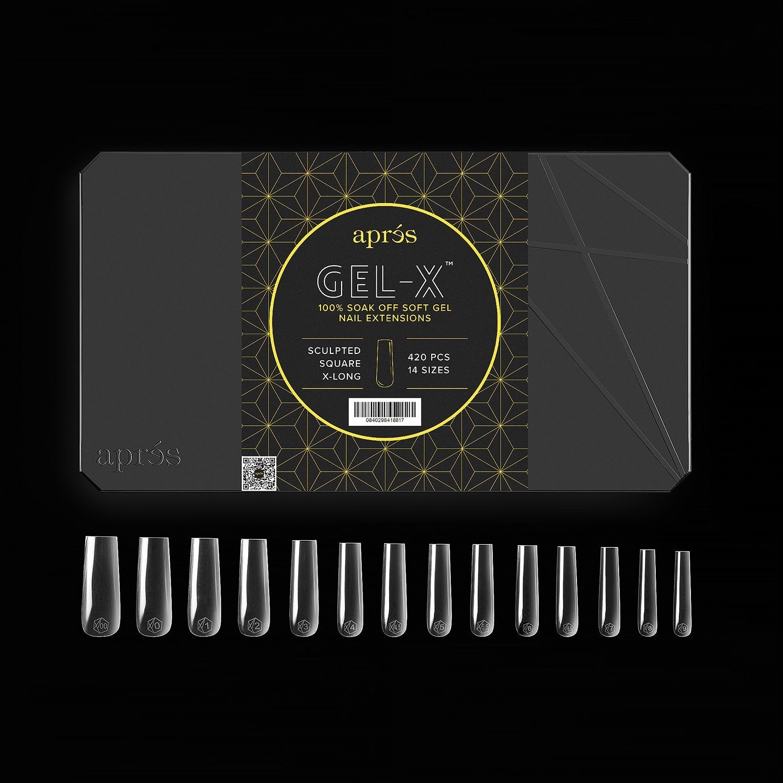 Apres gel-x sculpted square extra long 2.0 box of tips 14