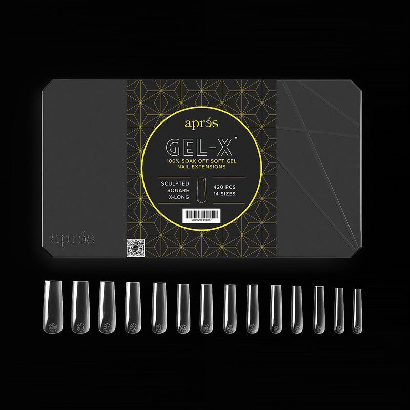 Apres gel-x sculpted square extra long 2.0 box of tips 14