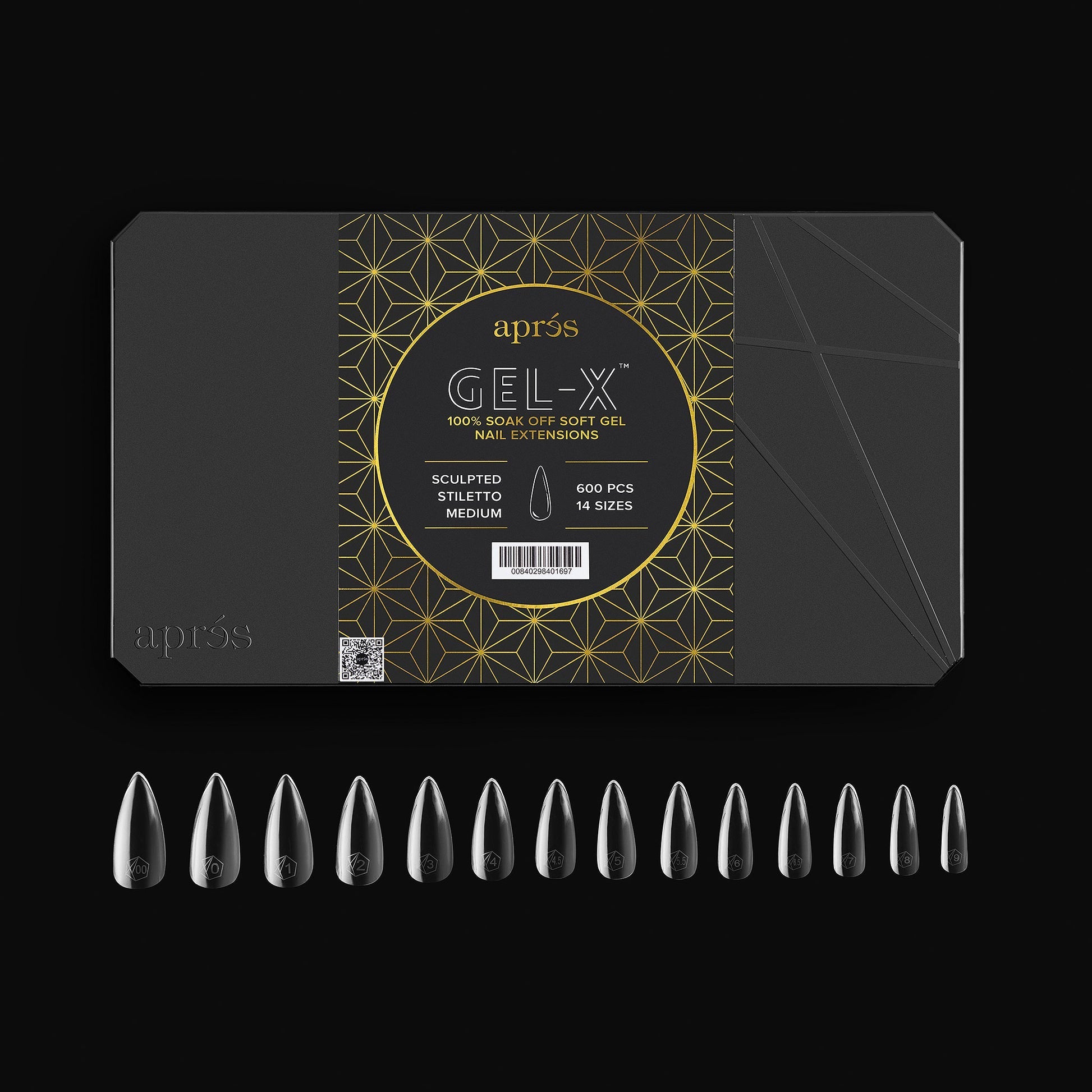 Apres gel-x sculpted stiletto medium 2.0 box of tips 14