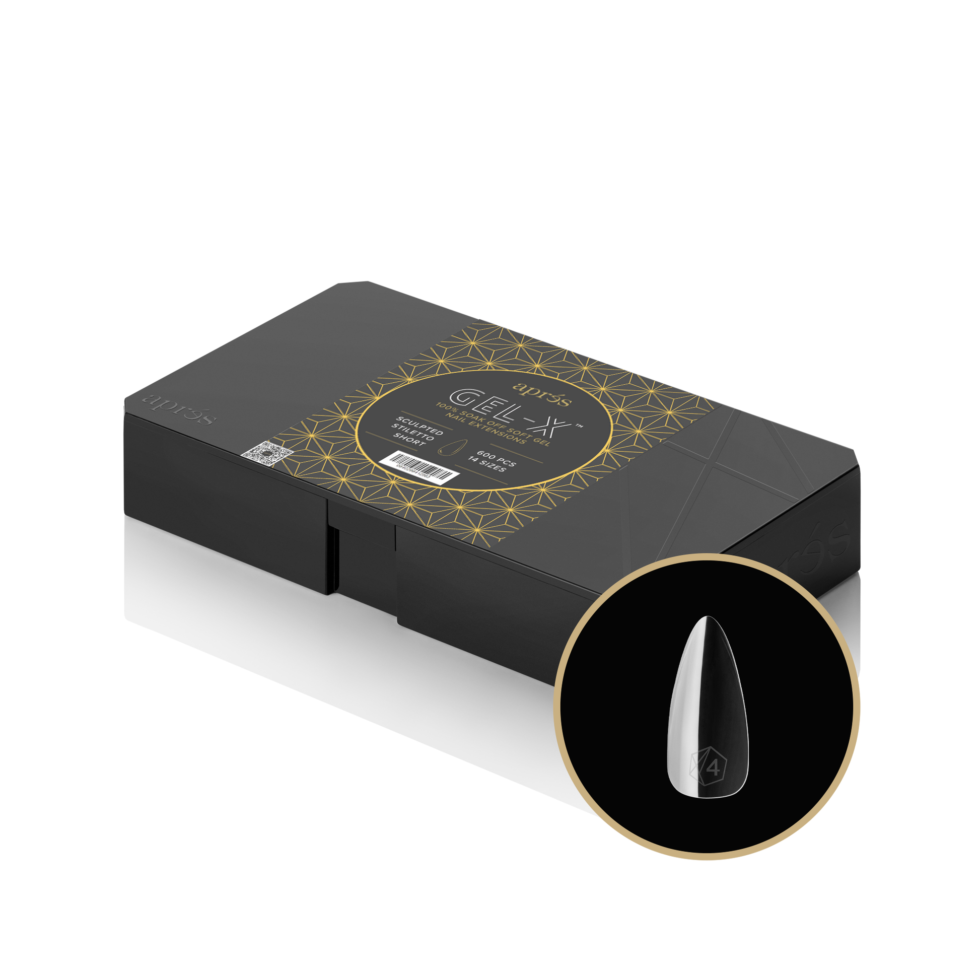 Apres gel-x sculpted stiletto short 2.0 box of tips 14