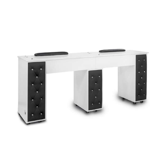 Ayc drexel tufted double manicure table(w2) - black