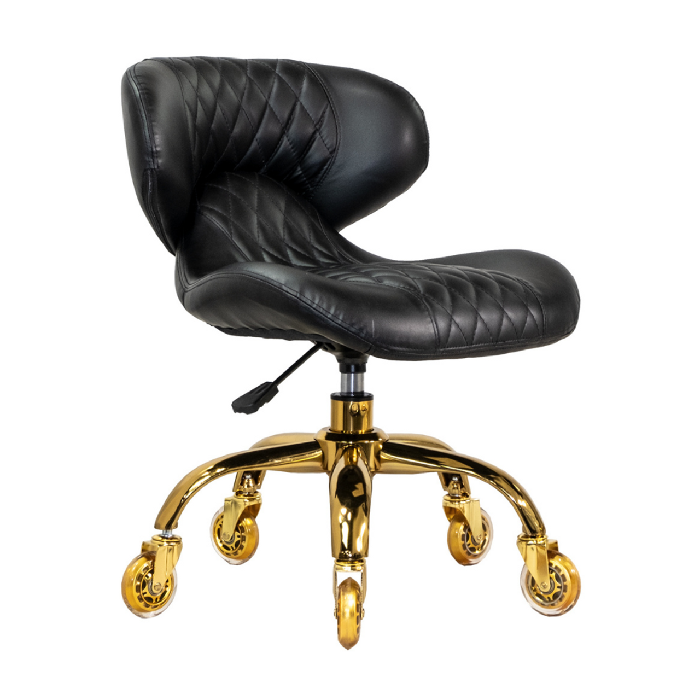 Ayc hugo pedicure stool (gold casters) (w2) - furniture