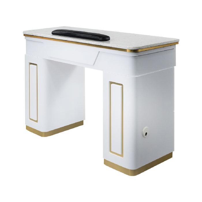 Ayc napa manicure table white/gold (w2) - furniture