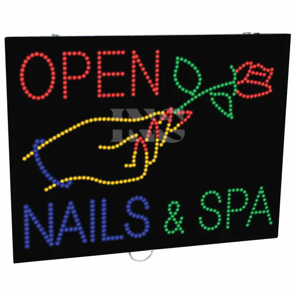 BK LED SIGN LD350B OPEN NAILS & SPA - Neon Sign