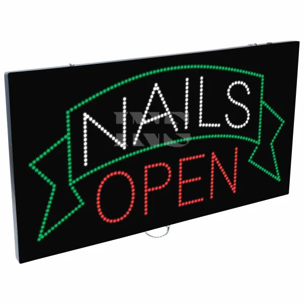 BK LED SIGN LD355C NAIL OPEN - Neon Sign