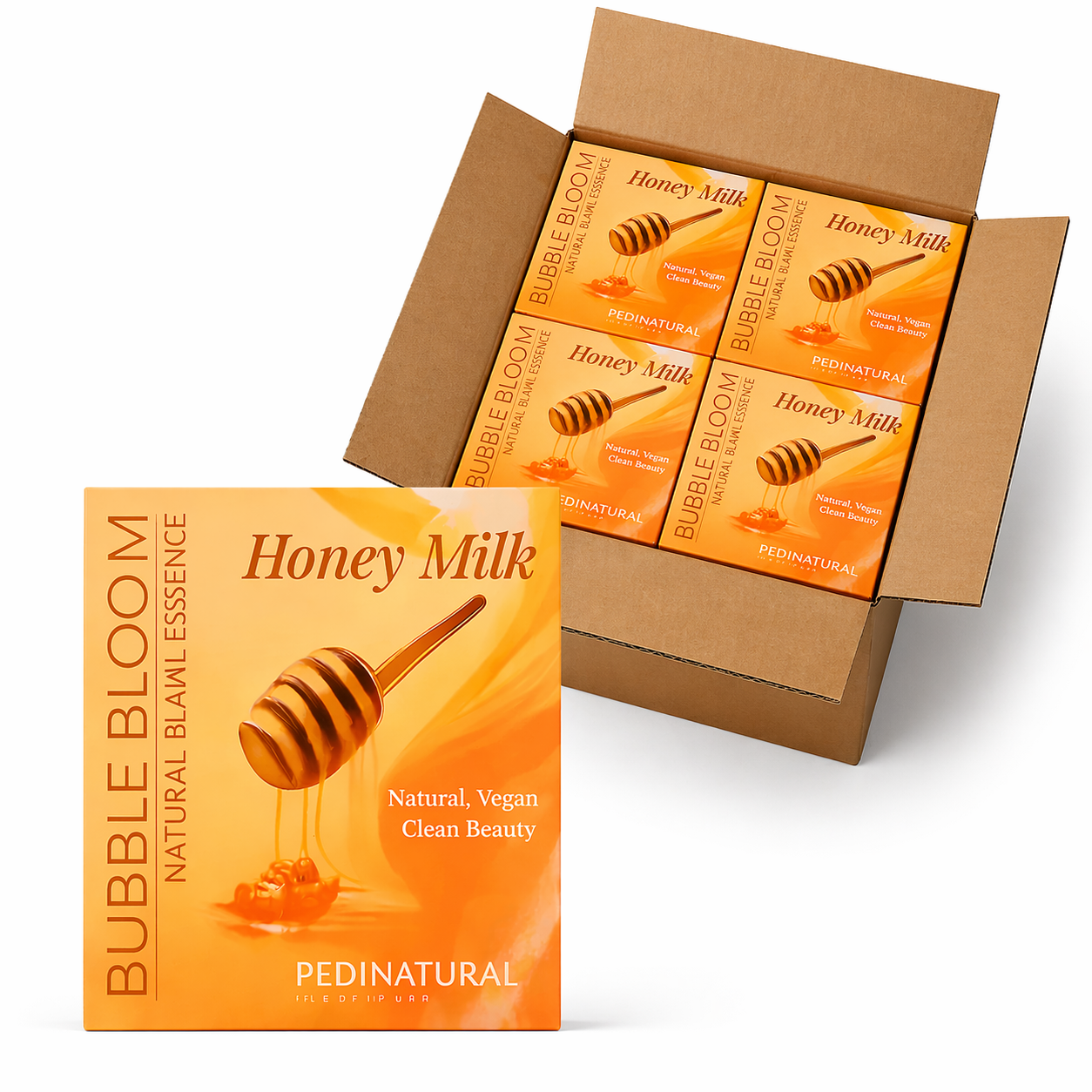 Bubble bloom 7 step pedicure kit - 36pk/case - honey milk