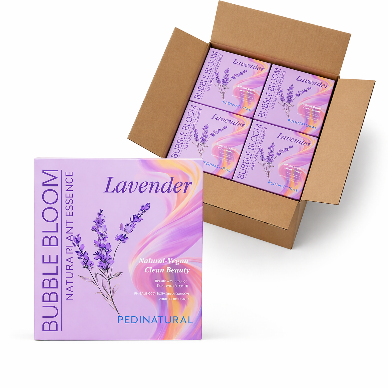 Bubble bloom 7 step pedicure kit - 36pk/case - lavender
