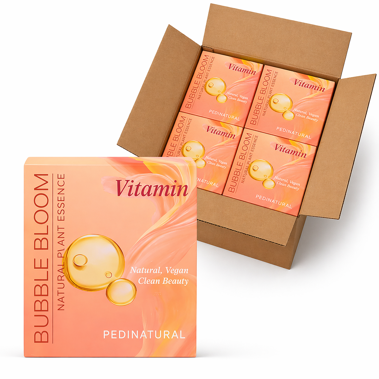 Bubble bloom 7 step pedicure kit - 36pk/case - vitamin