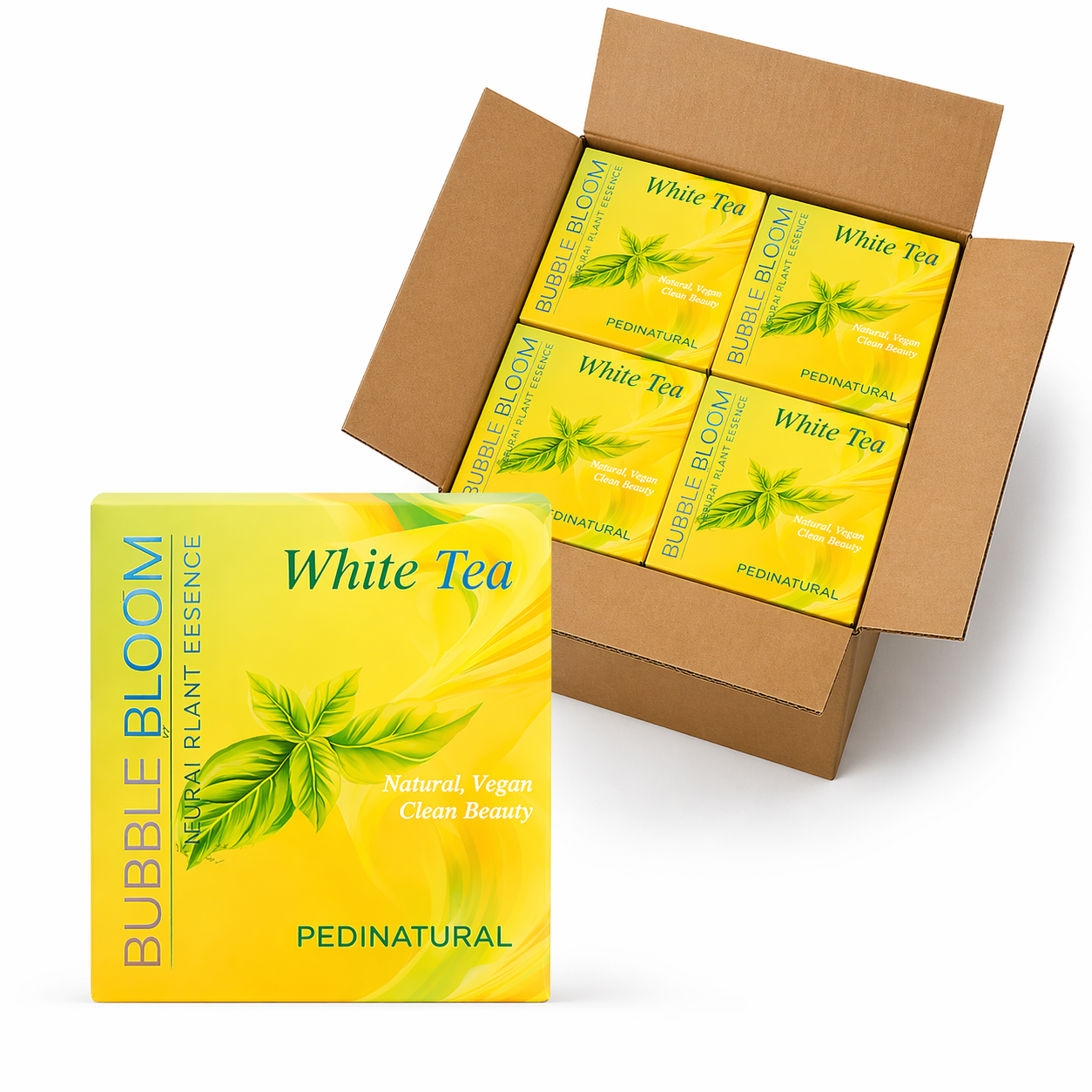 Bubble bloom 7 step pedicure kit - 36pk/case - white tea