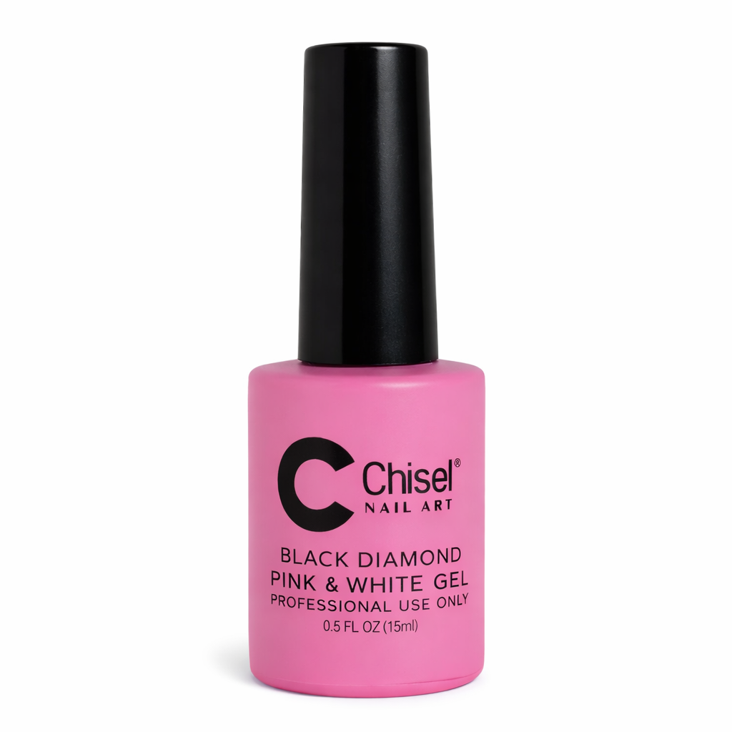 Chisel black diamond gel top pink & white 0.5oz - nail