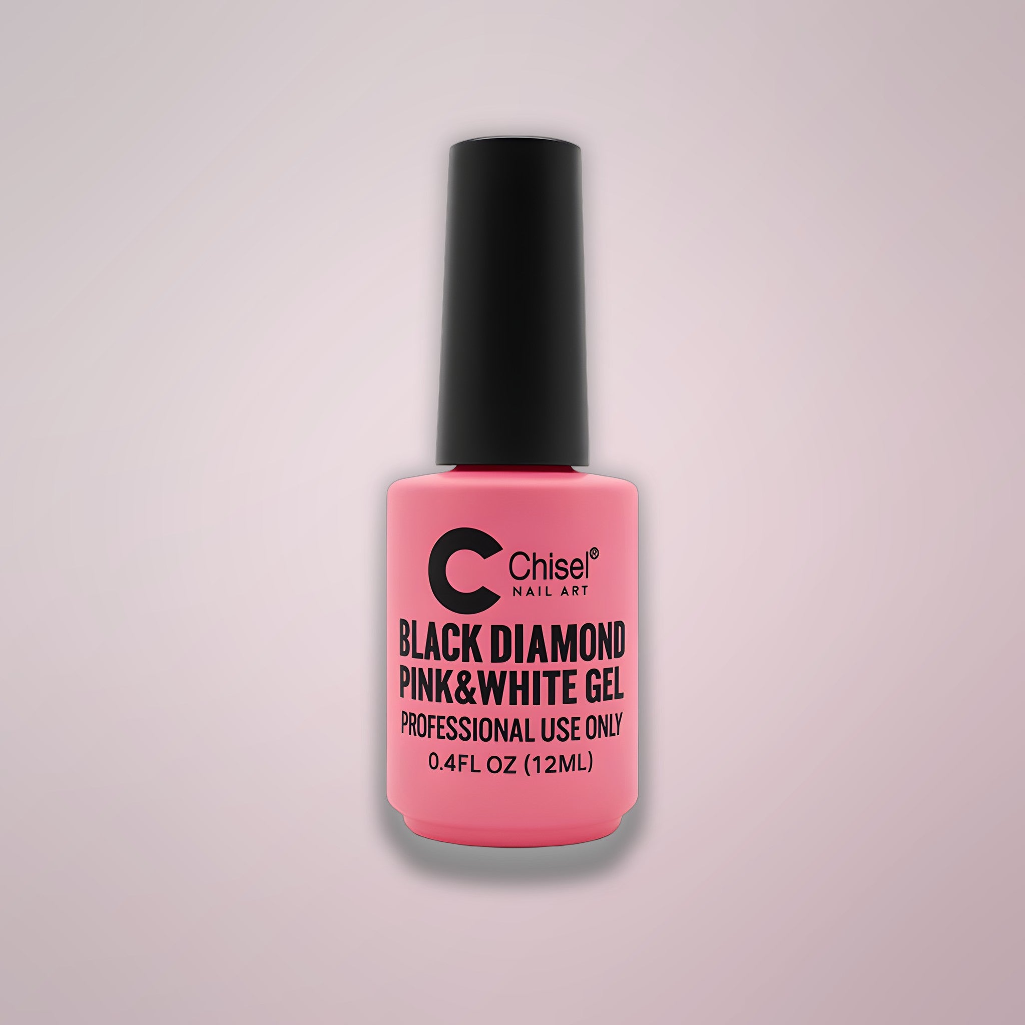 CHISEL Black Diamond Gel Top Pink & White 0.4oz