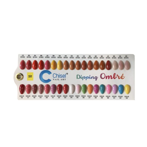 Chisel dip sample color chart 10 (solid 16 - solid 51)