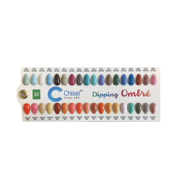 Chisel dip sample color chart 12 (solid 88 - solid 123)