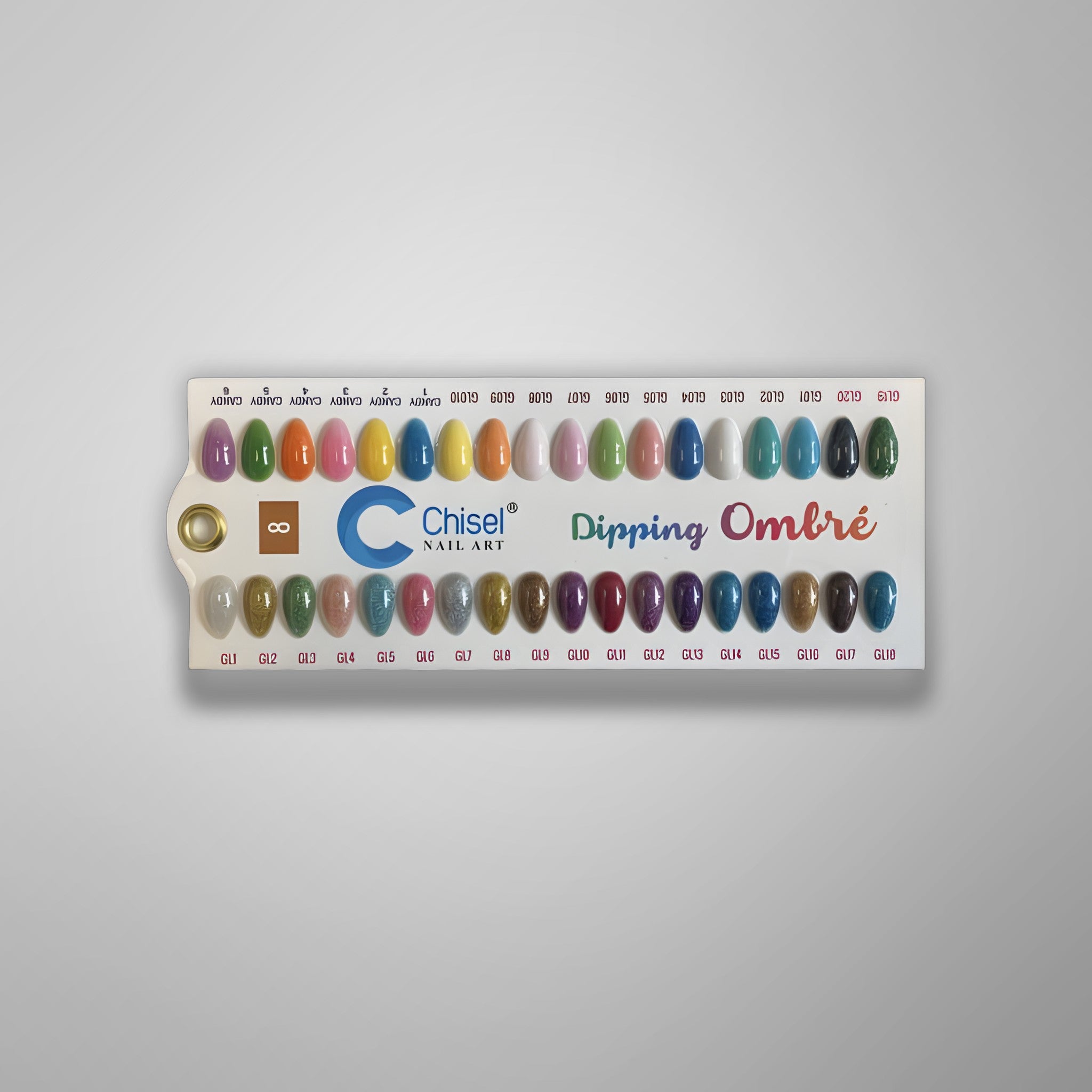 Chisel Dip Sample Swatch 08 (GLITTER GL1-GL20, GLOW 1-10, CANDY 1-6)