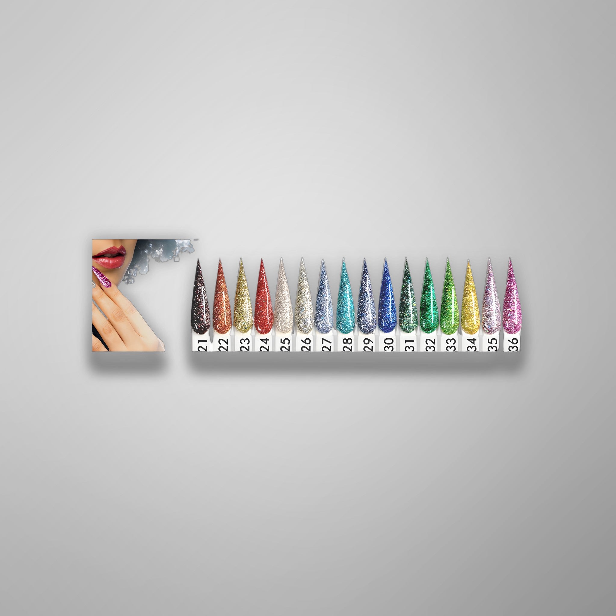 Chisel Dip Sample Swatch GLITTER (GL21 - GL36)