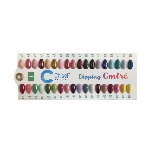 Chisel dip sample color chart 01 (om1a-om18b) - color chart