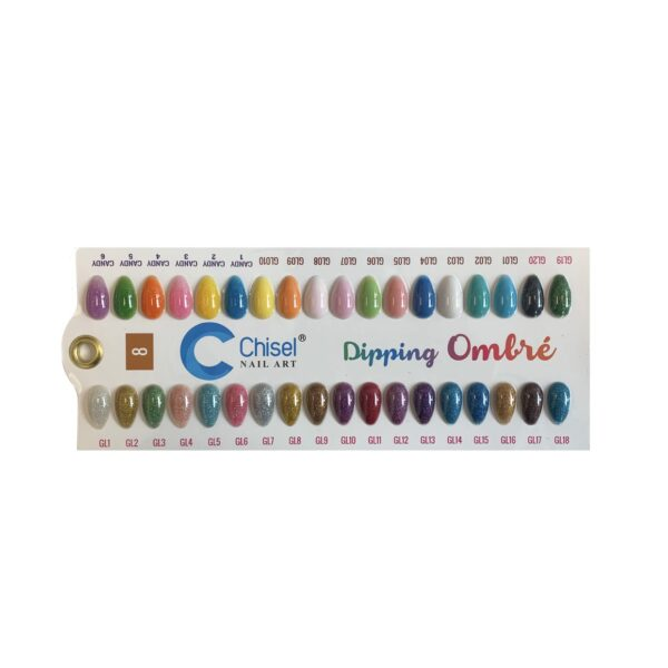Chisel dip sample color chart 08 (glitter gl1-gl20 glow