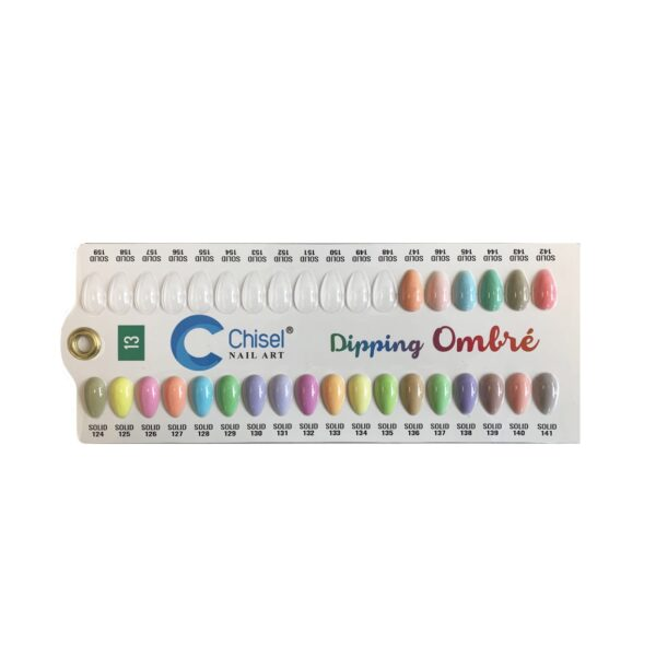 Chisel dip sample color chart 13 (solid 124 - solid 147)