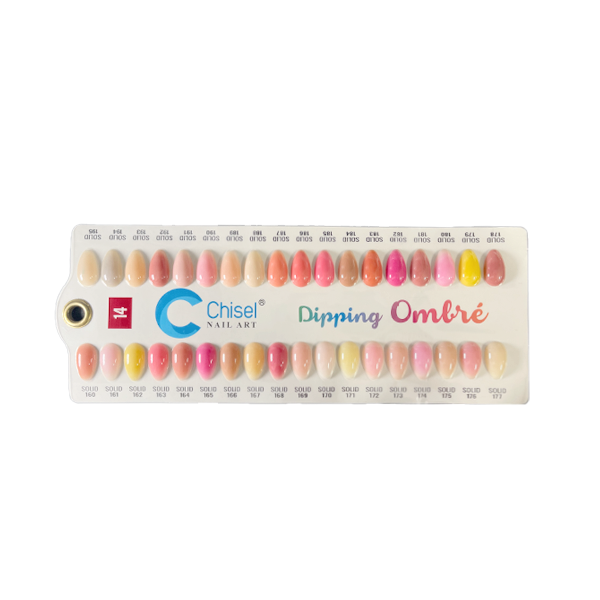 Chisel dip sample color chart 14 (solid 160 - solid 195)