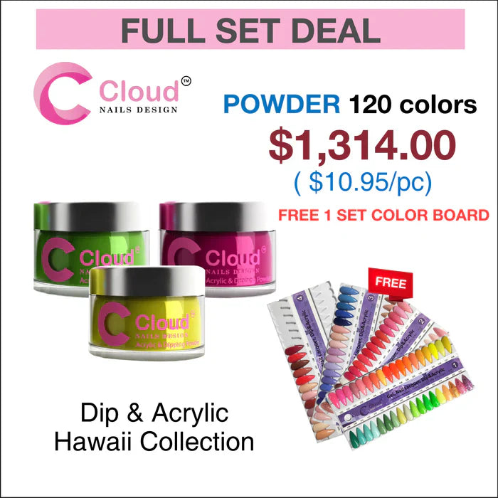 Chisel hawaii powder collection - 120 colors - dip polish